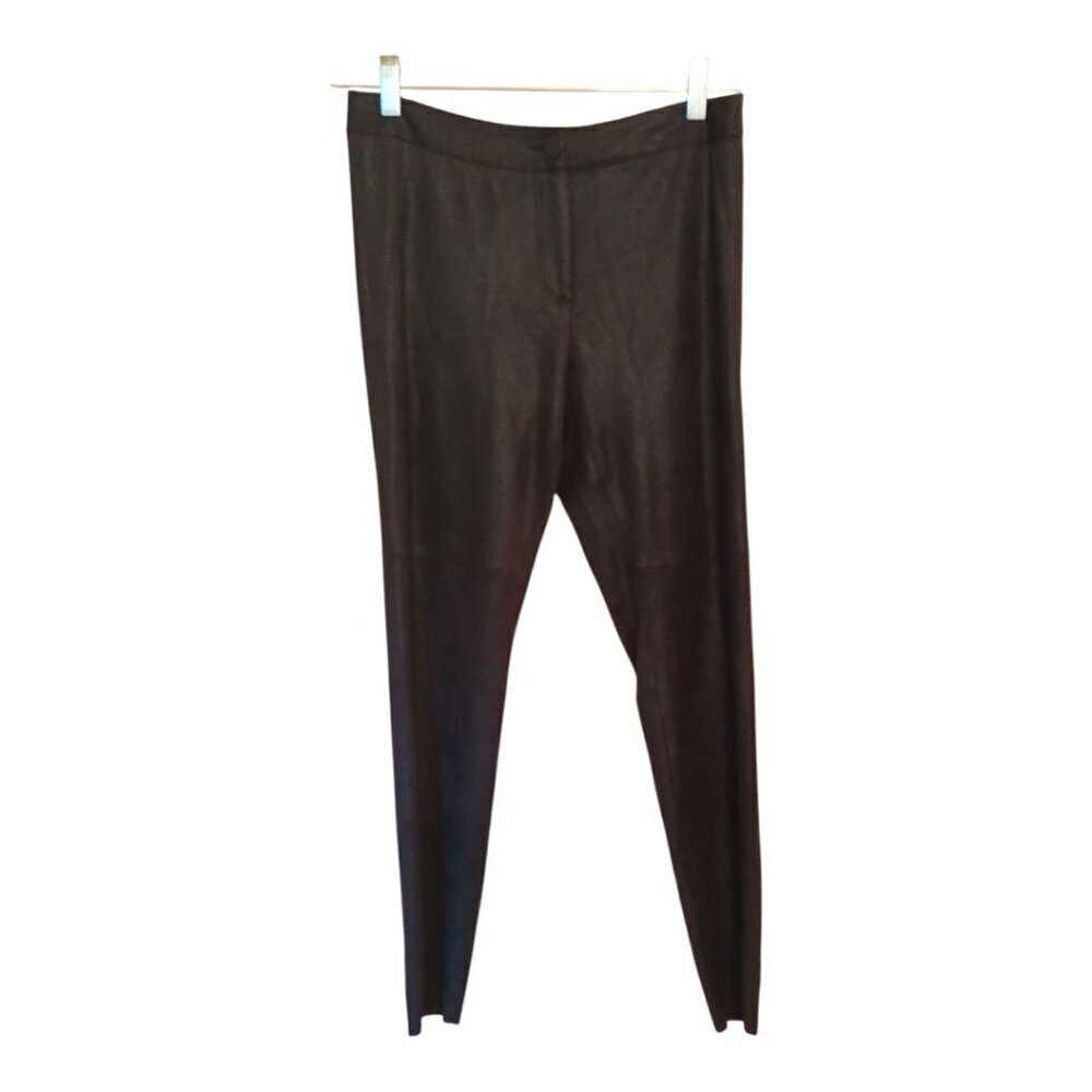 BAR III Black Faux Suede Stretchy Women's Size Medium Leggings Cropped Pants